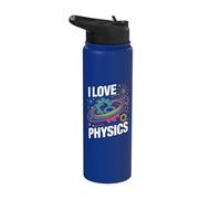 I Love Physics Gears and Atoms Enthusiast Stainless Steel Insulated Water Bottle