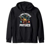 I Love Physics Physics E=MC² Atom Model Zip Hoodie