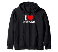 I Love Physics Red Heart Funny Physics Zip Hoodie