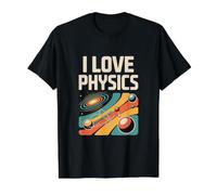 I Love Physics Retro Galaxy Exploration Value Graphic T-Shirt, Men, Black, S