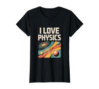 I Love Physics Retro Galaxy Exploration Value Graphic T-Shirt, Women, Black, S