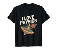 I Love Physics Retro Science Space Art Value Graphic T-Shirt, Men, Black, S