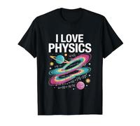 I Love Physics Universe Space Science Cosmos Value Graphic T-Shirt, Men, Black, XL
