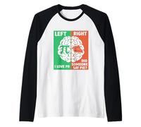 I Love Pi Left Brain Right Brain Raglan Baseball Tee