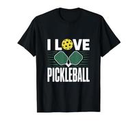 I Love Pickleball Paddle Ball Fun Express Value Graphic T-Shirt, Men, Black, M