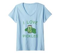 I Love Pickles Dill Pickle Pastrami Lover Half Sour gherkins V-Neck T-Shirt