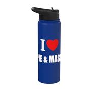 I Love Pie and Mash British Food Chip Shop Chippy Stainless Steel Insulated Water Bottle