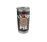 I Love Pie Apple Dessert Stack Fun Typography Stainless Steel Insulated Tumbler