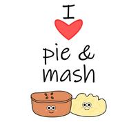I Love Pie & Mash, I Heart Pie & Mash, British Food, Pie, Funny Cute Notepad, Useful Notebook, Funny Office Gifts, Funny Office Notepad, Funny Journal, Shopping List