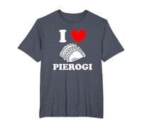 I Love Pierogi Polish Kitchen Poland Dumplings T-Shirt, Men's Big and Tall, Heather Blue, 2X Tall