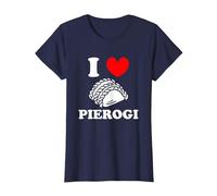 I Love Pierogi Polish Kitchen Poland Dumplings T-Shirt, Women, Navy Blue, Medium