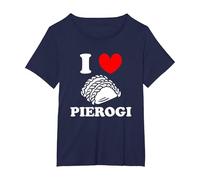 I Love Pierogi Polish Kitchen Poland Dumplings T-Shirt, Women's Plus, Navy Blue, 6X