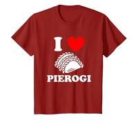 I Love Pierogi Polish Kitchen Poland Dumplings T-Shirt, Youth, Cranberry Red, Large