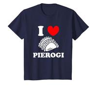 I Love Pierogi Polish Kitchen Poland Dumplings T-Shirt, Youth, Navy Blue, Large