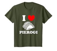 I Love Pierogi Polish Kitchen Poland Dumplings T-Shirt, Youth, Olive Green, 2T