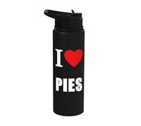 I Love Pies Meat Potato Apple Pizza Steak Baker Chef Cook Stainless Steel Insulated Water Bottle