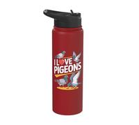 I Love Pigeons Bird Watching Fun Stainless Steel Insulated Water Bottle