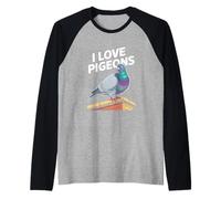 I Love Pigeons Cute Bird Lovers Raglan Baseball Tee