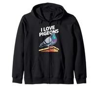 I Love Pigeons Cute Bird Lovers Zip Hoodie