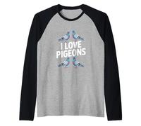 I Love Pigeons Enthusiast Urban Birdwatching Raglan Baseball Tee