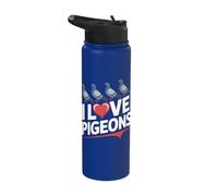 I Love Pigeons Heart Birdwatcher Stainless Steel Insulated Water Bottle
