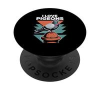 I Love Pigeons Retro Urban Birdwatching PopSockets Adhesive PopGrip