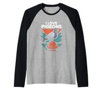I Love Pigeons Retro Urban Birdwatching Raglan Baseball Tee