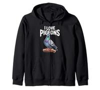 I Love Pigeons Urban Bird Fans Unite Zip Hoodie