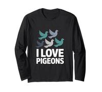 I Love Pigeons Urban Birder Pigeon Lover Birds Long Sleeve T-Shirt