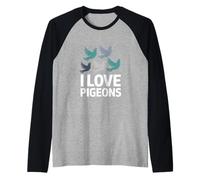 I Love Pigeons Urban Birder Pigeon Lover Birds Raglan Baseball Tee