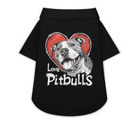 I Love Pit Bull Cute Pet T-Shirts Dog Shirt Clothes Funny Beach Pullover Cat Sweatshirt For Small Pets S