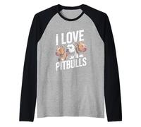 I Love Pitbulls Canine Companion Adoration Raglan Baseball Tee