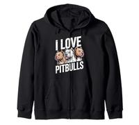 I Love Pitbulls Canine Companion Adoration Zip Hoodie