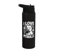 I Love Pitbulls Show Off Your Dog Affection Stainless Steel Insulated Water Bottle