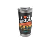 I Love Pittsburgh Cityscape Bridge Stainless Steel Insulated Tumbler