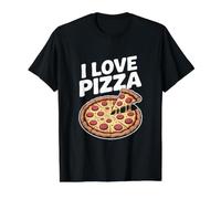 I Love Pizza Delicious Pepperoni Slice Value Graphic T-Shirt, Men, Black, L