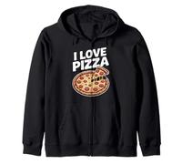 I Love Pizza Delicious Pepperoni Slice Zip Hoodie