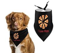 I Love Pizza Dog Bandanas Triangle Dog Bibs Cute Pet Scarf Kerchief for Small Medium Large Pet