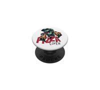 I Love Pizza, Enjoy Dinosaur Eats Pizza, Cool Pizza Lovers PopSockets Adhesive PopGrip