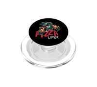 I Love Pizza, Enjoy Dinosaur Eats Pizza, Cool Pizza Lovers PopSockets PopGrip for MagSafe
