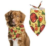I Love Pizza Heart Dog Bandana Triangle Dog Scarf Washable Polyester Dog Bibs Cute Pet Bandana for Medium Large Dogs Puppy and Cats