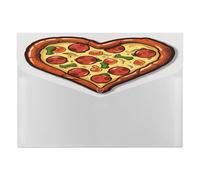 I Love Pizza Heart File Folder with Snap&6 Pockets Reusable File Organizer Portable Document Paper Bill Receipt Organizer Plastic Envelopes for Office College Letter Size
