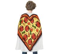I Love Pizza Heart Halloween Cloak Reversible Vampire Cape Lightweight And Comfortable Witch Cape Cloak Halloween Cosplay Costumes for Women Men