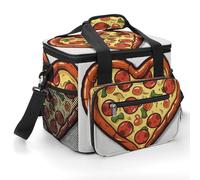 I Love Pizza Heart Insulated Lunch Box Portable Cooler Bag Extra Large Lunch Bag Lunch Cooler Leakproof Ice Chest Thermal Cooler Shopping Bags for Beach, Picnic, Camping, Shopping