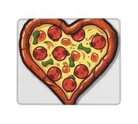 I Love Pizza Heart Mouse Pad with Stitched Edge, Comfortable Mouse Pads with Non-Slip Rubber Base Gaming Mouse Mat Washable Mousepads Computers Laptop Desk Accessories for Office 7 x 8.6 in