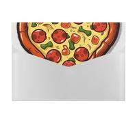 I Love Pizza Heart Plastic Envelopes A4 Size Letter Size Poly Folders with Snap Closure Reusable File Bags Document Holder for Home Work Office Organizer
