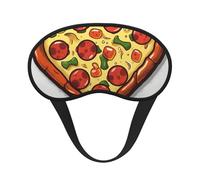 I Love Pizza Heart Sleep Mask for Side Sleeper Soft Breathable Sleeping Eye Mask Blackout Silk Eye Sleep Shade Cover with Elastic Strap Night Blindfold for Women Men Travel Nap