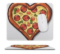 I Love Pizza Heart Stitched Edge Mouse Pad