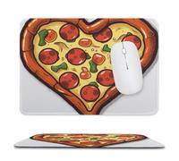 I Love Pizza Heart Stitched Edge Mouse Pad