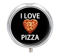 I Love Pizza Pill Box 3 Compartment Small Portable Medicine Case Pill Organizer for Pocket Purse